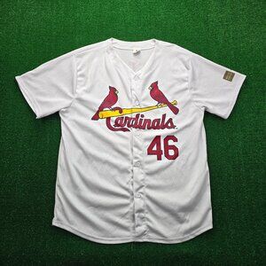 St Louis Cardinals Jersey Mens XL White Button Up‎ #46 Goldschmidt MLB Baseball